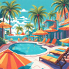 Piscine Vacances d’été Palmiers