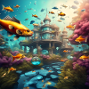 Fische in einer Fantasiewelt