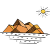 Orange mountains
