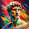 Michelangelo David coloured
