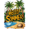 Summer tropical beach scene