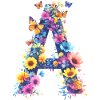 A - Lettre initiale florale 💐🌼🦋