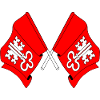 Deux drapeaux Nidwald Suisse