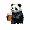Panda with beer