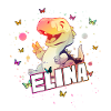 ELINA - Vackert flicknamn med söt DINO T-REX