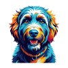 Labradoodle Hunderasse Bunte Karikatur Kawaii