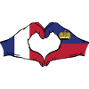 France Liechtenstein Drapeau Mains Coeur