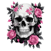 Totenkopf mit Rosen