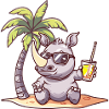 Rhino Summer Beach Comic