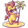 Horse Summer Beach Comic