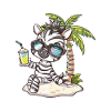 Zebra Sommer Strand Comic