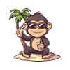 Monkey Summer Beach Comic