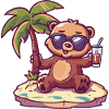 Bear Summer Beach Comic