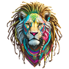 Bunte Afro Löwen und kunstvolle Dreadlocks