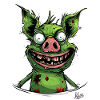 Cochon zombie effrayant drôle