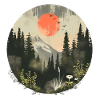 Rising Sun Nature Wildlife Painting