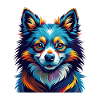 Indian Spitz Hunderase Fargerik tegneserie Kawaii