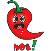 Piment rouge vif - émoticône drôle - chaud