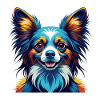 Papillon Hunderasse Bunte Karikatur Kawaii