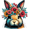 Rabbit with Flowers