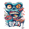 Ramen Sushi Tuna Eating Skull