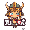 cute chibi barbarian viking girl