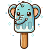 niedliches Elefant-Eis-Motiv für den Sommer