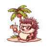 Hedgehog Summer Beach Comic