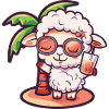 Sheep Summer Beach Comic