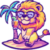 Bande dessinée Lion Summer Beach