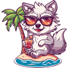 Wolf Sommer Strand Comic