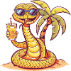 Snake Cobra Summer Beach Comic