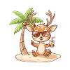 Deer Summer Beach Comic