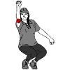 Right-handed petanque player