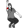 Right-handed petanque player