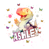 ASHLEY - Beautiful GIRL name with cute DINO T-REX