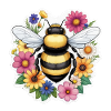 Biene mit Blümchen