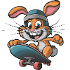 Cute Rabbit Skateboard Skateboarder Funny