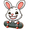 Cute White Bunny Rabbit Skateboard