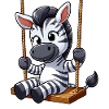 Cute Zebra Swing Cartoon Playground