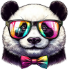 Panda mit Brille und Fliege
