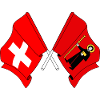 Schweiz-Flagge und Glarner Flagge