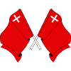 Two flags Schwyz Switzerland