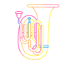 Tuba Drawing Retro