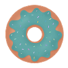 Donut with turquoise glaze