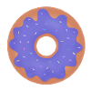 Beignet avec glaçage violet