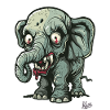 Funny Terrible Little Zombie Elephant
