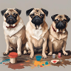 Mops Kunst Pug Art