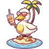 Gans Sommer Strand Comic