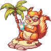 Eichhörnchen Sommer Strand Comic